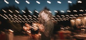 Girl is dancing and having fun on the party