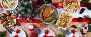 Baked turkey. Christmas dinner.